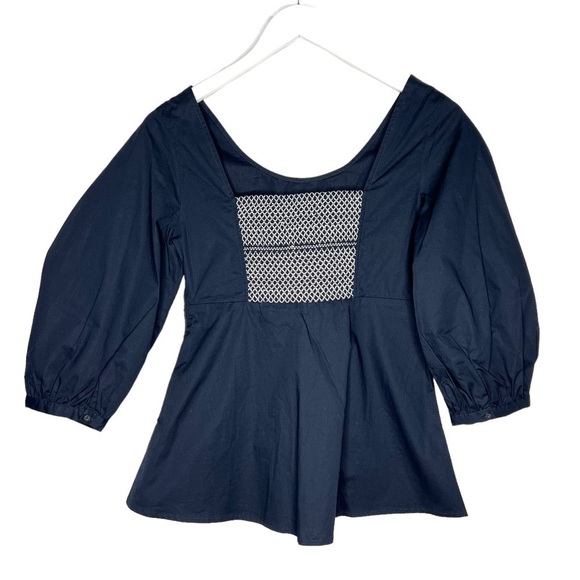 Tanya Taylor Nora Top Navy Size 0 NEW - Picture 3 of 10